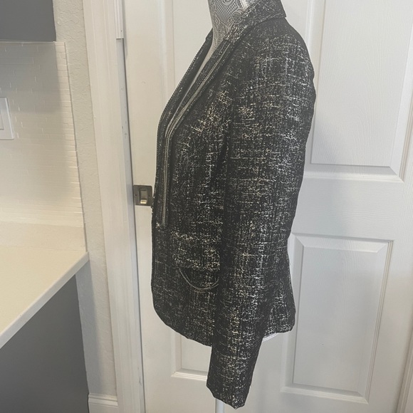 CACHE BLACK & SILVER CHAIN BLAZER BRAND NEW SZ 8 - Picture 3 of 12